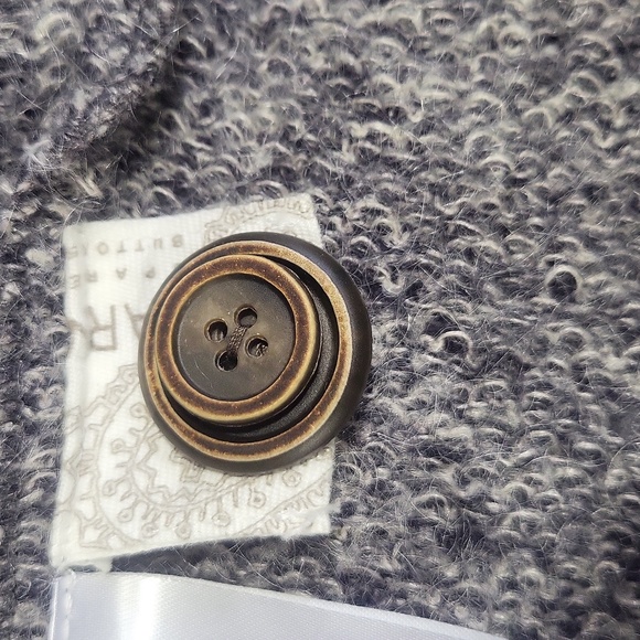 The Barn made in the Netherlands Black Gray Wool Mohair Long Coat - Picture 14 of 15